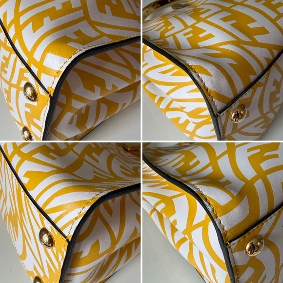 🌼Fendi Peekaboo x Sarah Coleman FF Vertigo - Mini Mimosa/White Gold Hardware - Picture 6 of 16